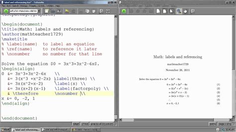 Latex Tutorial 12 How To Label And Reference Equations Youtube