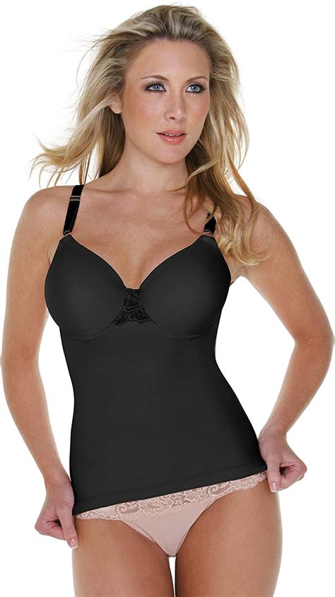 Shapeez Ultimate Cami Style Back Smoothing Long Line Bra Body Shaper Underwire Molded Foam Cup
