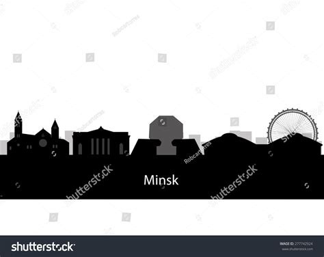 Minsk City Detailed Skyline Vector Illustration Stock Vector Royalty