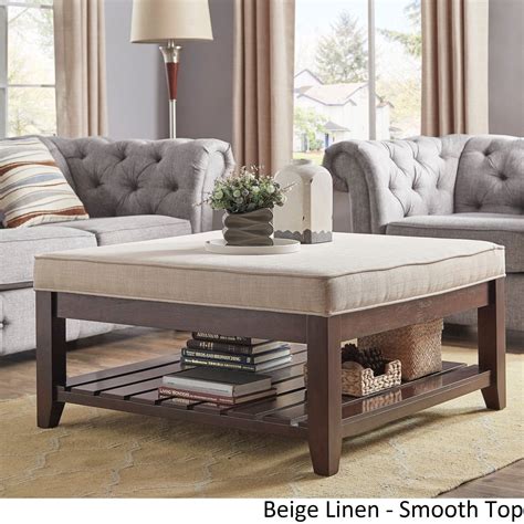 Coffee tables can add different textural elements to your room, depending on the style, since they can be made from glass, wood or metal. Lennon Espresso Planked Storage Ottoman Coffee Table by ...