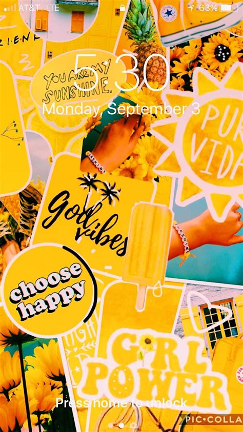 As i am getting ready for fall weather, i. yellow collage wallpaper lock screen 🐥💫🌟🌻 🌼 | collages in ...
