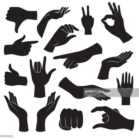 Human Hand Gestures Vector Art Hand Silhouette Hand Illustration