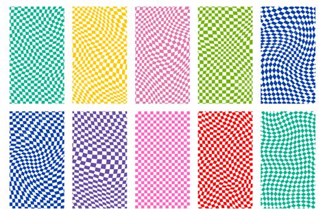 Groovy Retro Pattern Background In Psychedelic Checkered Backdrop Style
