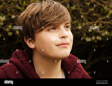 A Teenage Boy Looking Skywards Stock Photo Alamy