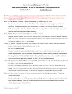 You can also see in this example that if the bibliography itself is only one line, you go on to indent two spaces as usual for the annotation. Annotated bibliography example site http owl.english.purdue.edu