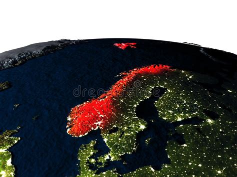 Norway From Space At Night Stock Illustration Illustration Of Lights