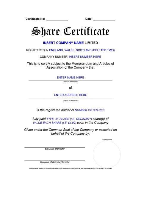 Browse Our Image Of Electronic Stock Certificate Template Certificate