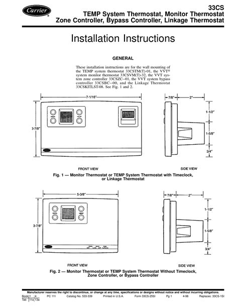 Carrier Sc B S Installation Manual