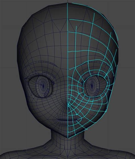 pin by andres labrin yañez on topologia anime face topology 3d model character 3d modeling