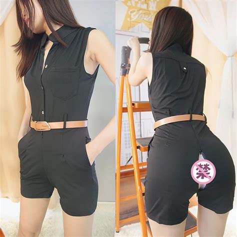 outdoor sex clothes women one piece jumpsuits black white sleeveless summer shorts pants sexual