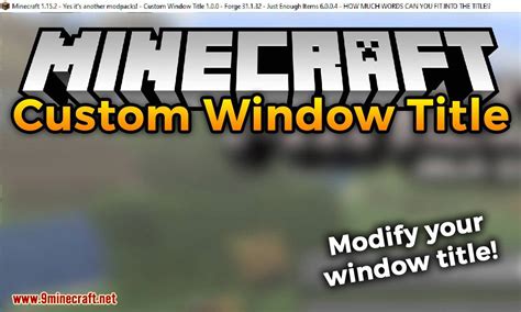 Custom Window Title Mod 118 1171 Modify Your Window Title Mc