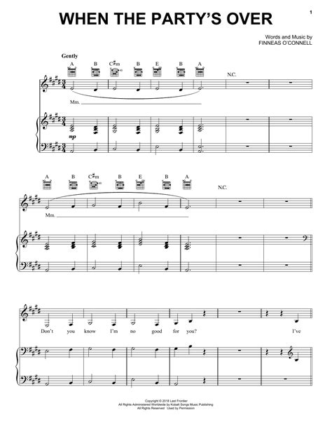 Billie Eilish When The Partys Over Sheet Music Pdf Notes Chords