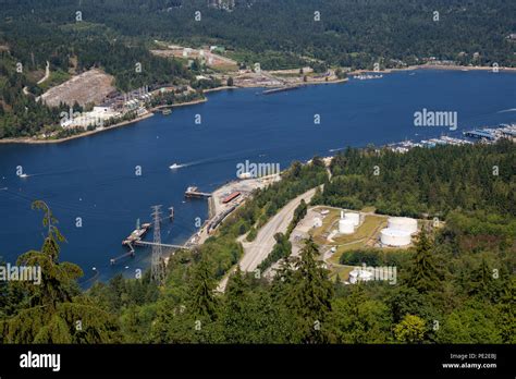Aerial View Of Industrial Sites In Port Moody Taken From Burnaby