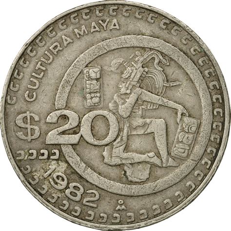 467313 Mexico 20 Pesos 1982 Mexico City Vf30 35 Copper Nickel