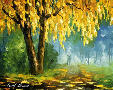 The Leaves That Never Fall Palette Knife Oil Painting On Canvas By