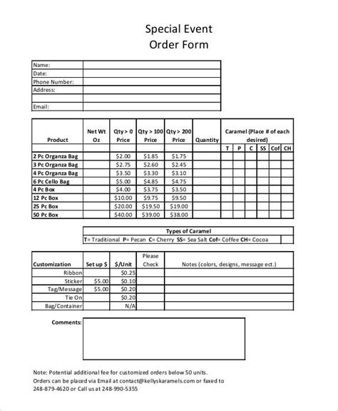 simple order forms  premium templates