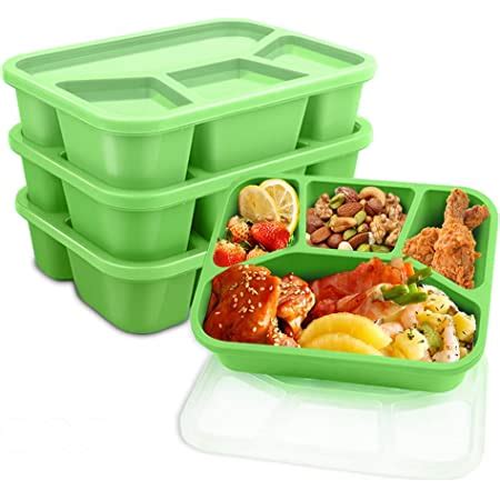 10 Pack SimpleHouseware 3 Compartment Food Grade Meal Prep Storage