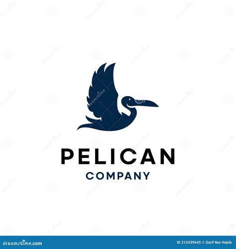 Pelican Bird Company Logo Design Template Stock Vector Illustration