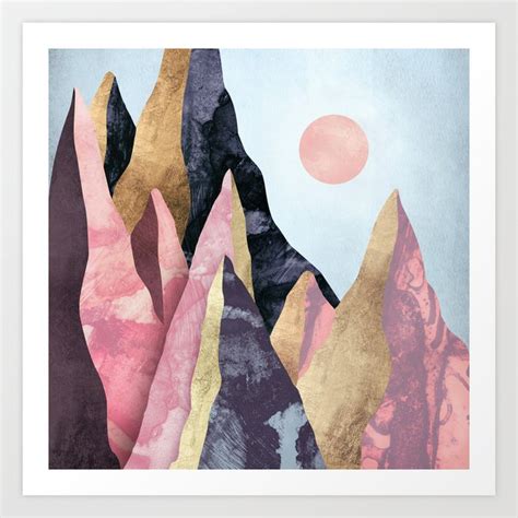 Mauve Peaks Art Print By Spacefrogdesigns Society6