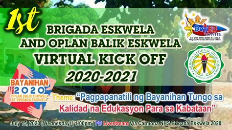 Carmona Nhs Brigada Eskwela Virtual Kick Off 2020 2021 Carmona