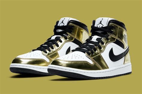 Official Pics The Air Jordan 1 Mid Metallic Gold Sneaker Freaker
