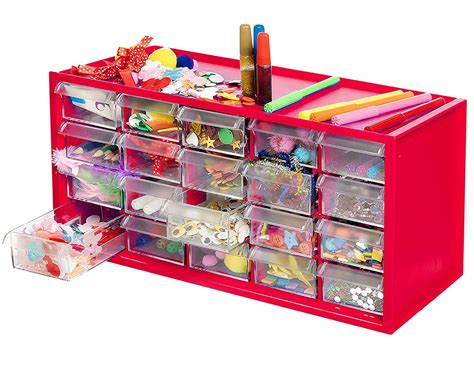 Arts And Crafts Supply Center Complete With 20 Filled Drawers