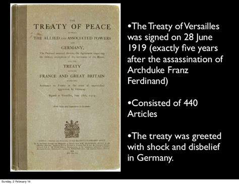 World War One Paris Peace Settlement Treaty Of