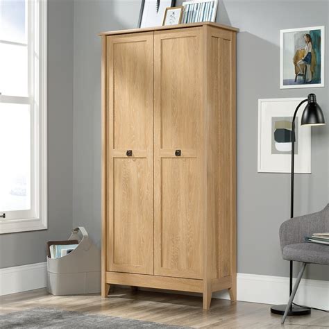 Sauder August Hill Engineered Wood Tall Storage Cabinet In Dover Oak
