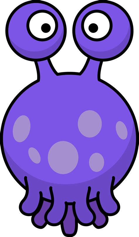 Clipart Floating Silly Alien With Tentacles Cartoon Alien Transparent