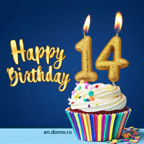 Happy Birthday 14 Years Old Animated Card Download On Davno