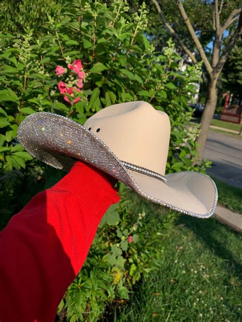 Sombrero Chelsea Rhinestone Cowboy Hat Bottom Brim Etsy