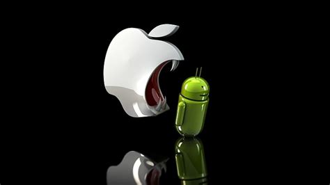 Hd Wallpaper Android And Apple Logo Apple Inc Android Operating