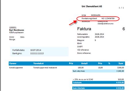 Foretaksregisteret På Faktura Uni Micro Kundesenter