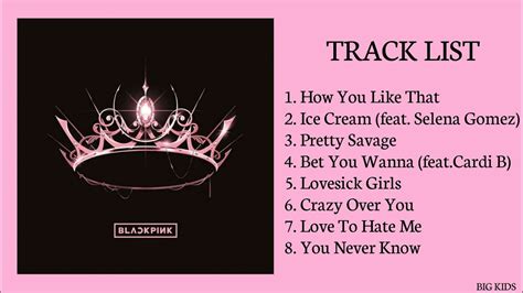 Full Album Tracklist Blackpink The Album Youtube