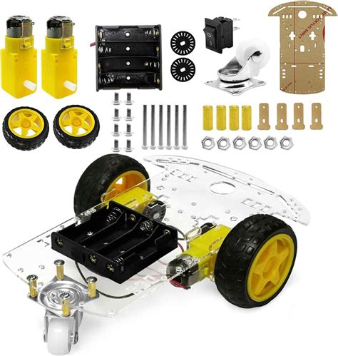 Buy 2wd Smart Robot Car Chassis Kit With Speed Encoder Battery Box 2 Wheels Arduino Microbit