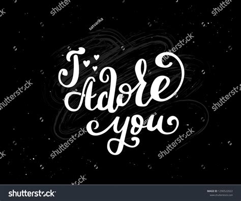 Adore You Lettering On Chalkboard Background Stock Vector Royalty Free
