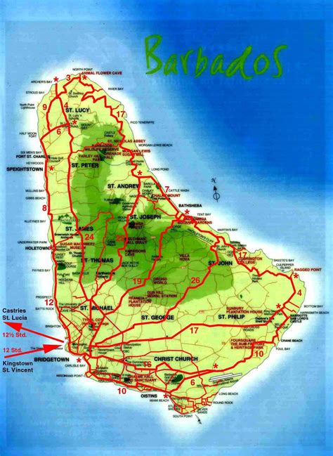 Barbados Maps Topographical Map Of Barbados Barbados Detailed