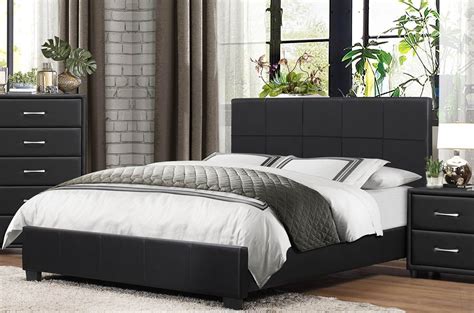 Lorenzi Black Full Upholstered Platform Bed 2220f 1 Homelegance