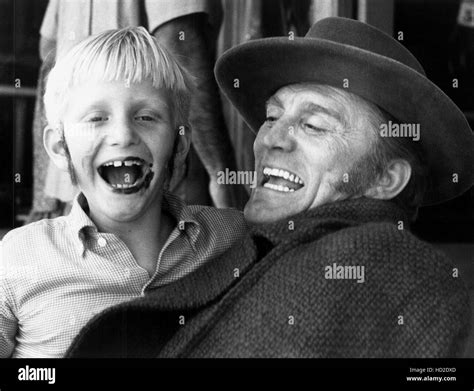 The Way West Kirk Douglas And Son Eric On The Set April 7 1967 Stock