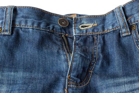 Close Up Of Unzipped And Unbuttoned Blue Jeans Stock Photo Image Of