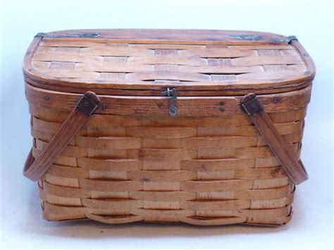 antique picnic basket vintage picnic basket antique basket west rindge baskets woven