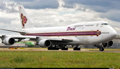 Hs Tgx Thai Airways Boeing 747 400 At London Heathrow Photo Id