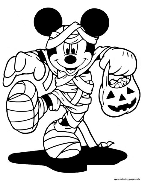 Mickey Mouse As A Mummy Disney Halloween Coloring Pages Printable