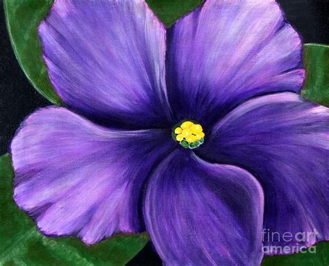 Acrylic Paintings Of Violets Violet Painting By Barbara Griffin
