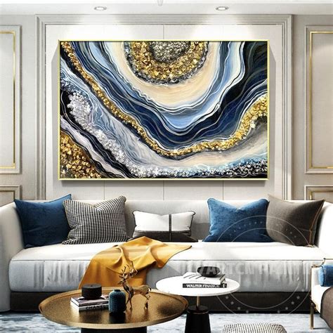 Framed Wall Art Abstract Seascape Epoxy Resin Geode Crystal Etsy