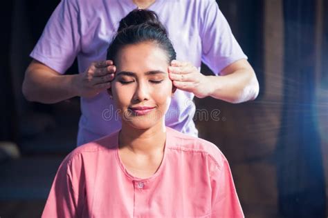 thai head massage to asian woman stock image image of head dress 146740593
