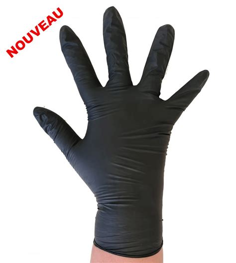 Nouveau Gant Vinyle Nitrile Noir Non Poudré Premium Taille Smlxl