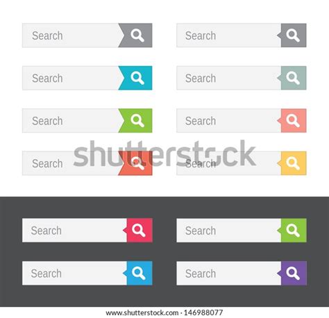 Set Search Bars Flat Web Design Stock Vector Royalty Free 146988077