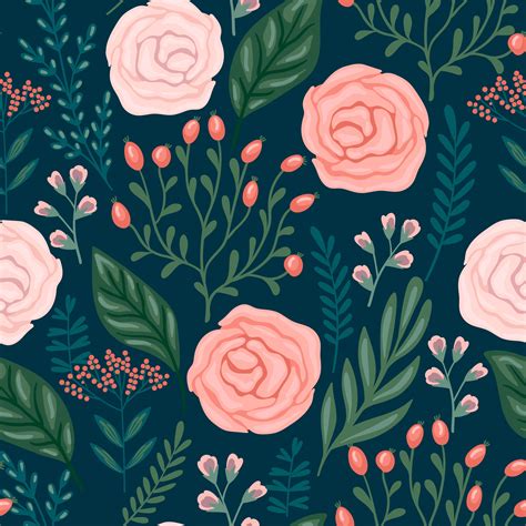Floral Seamless Pattern Vector Design For Different Surfaces 345289