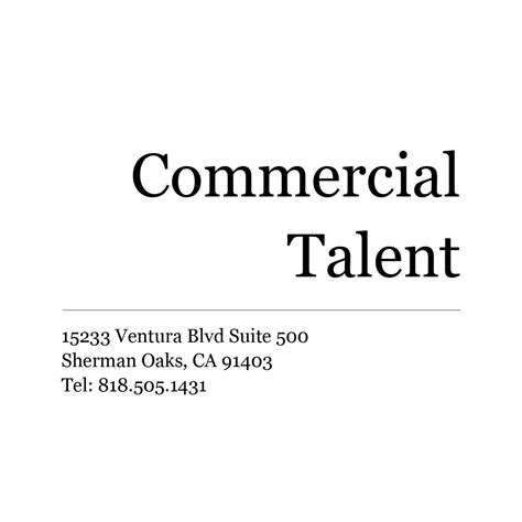Commercial Talent Agency Los Angeles Ca